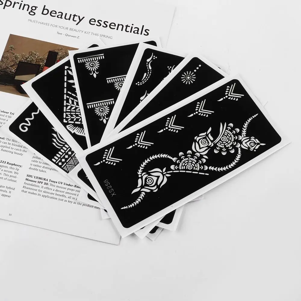 Новинка трафареты Mehndi в индийском стиле для красивого макияжа хной стикеры