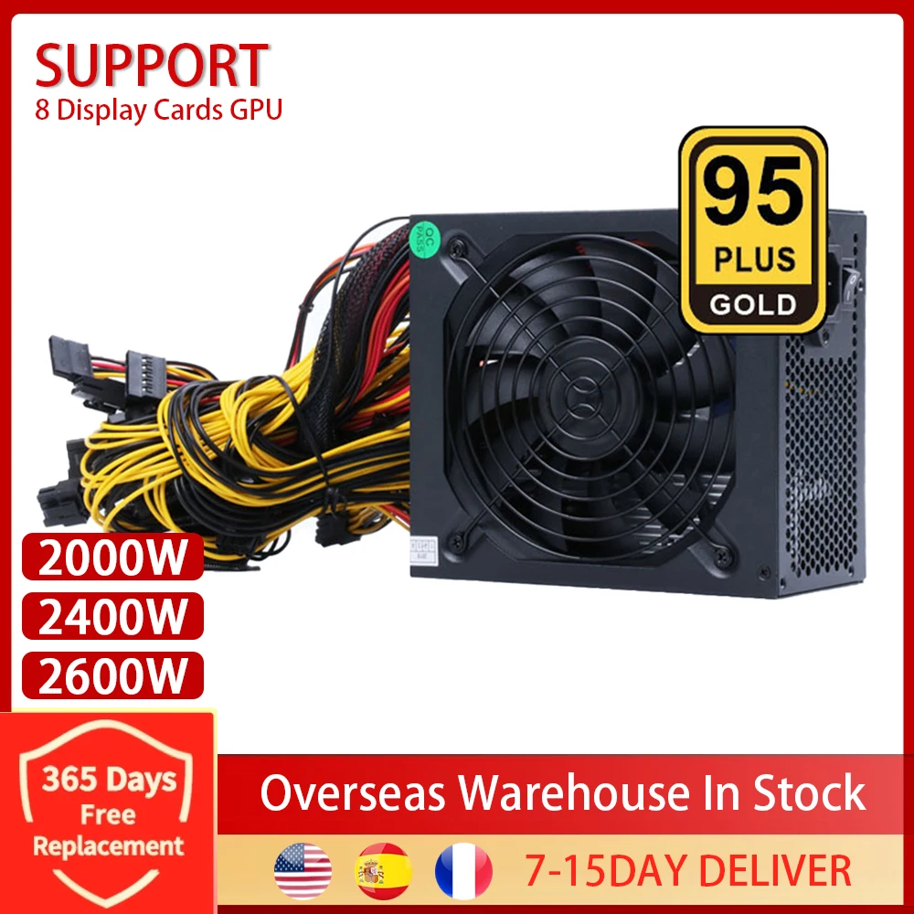 1800W 2000W 2400W 160V 240V блок питания ATX ETH горнодобывающая промышленность Биткоин Питание