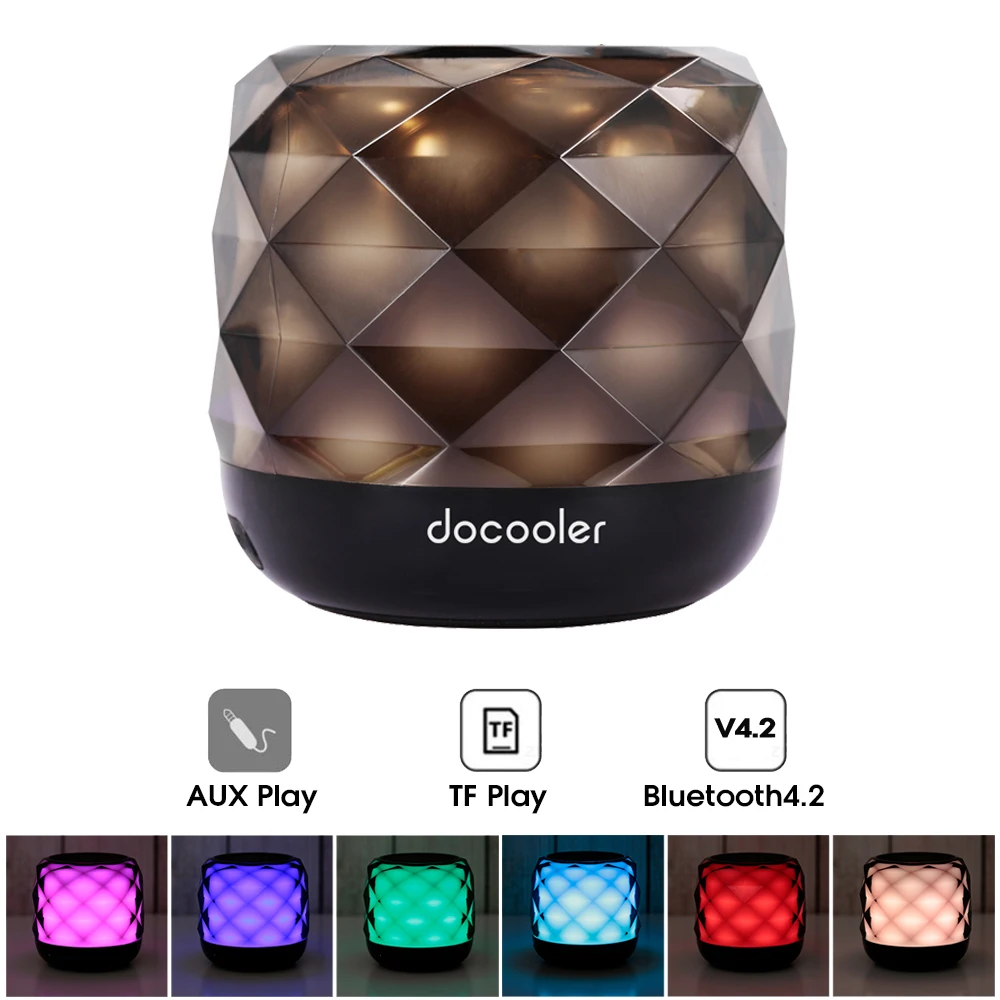 Bluetooth-Колонка docooler RBS-F1 портативная беспроводная со светодиодной подсветкой -