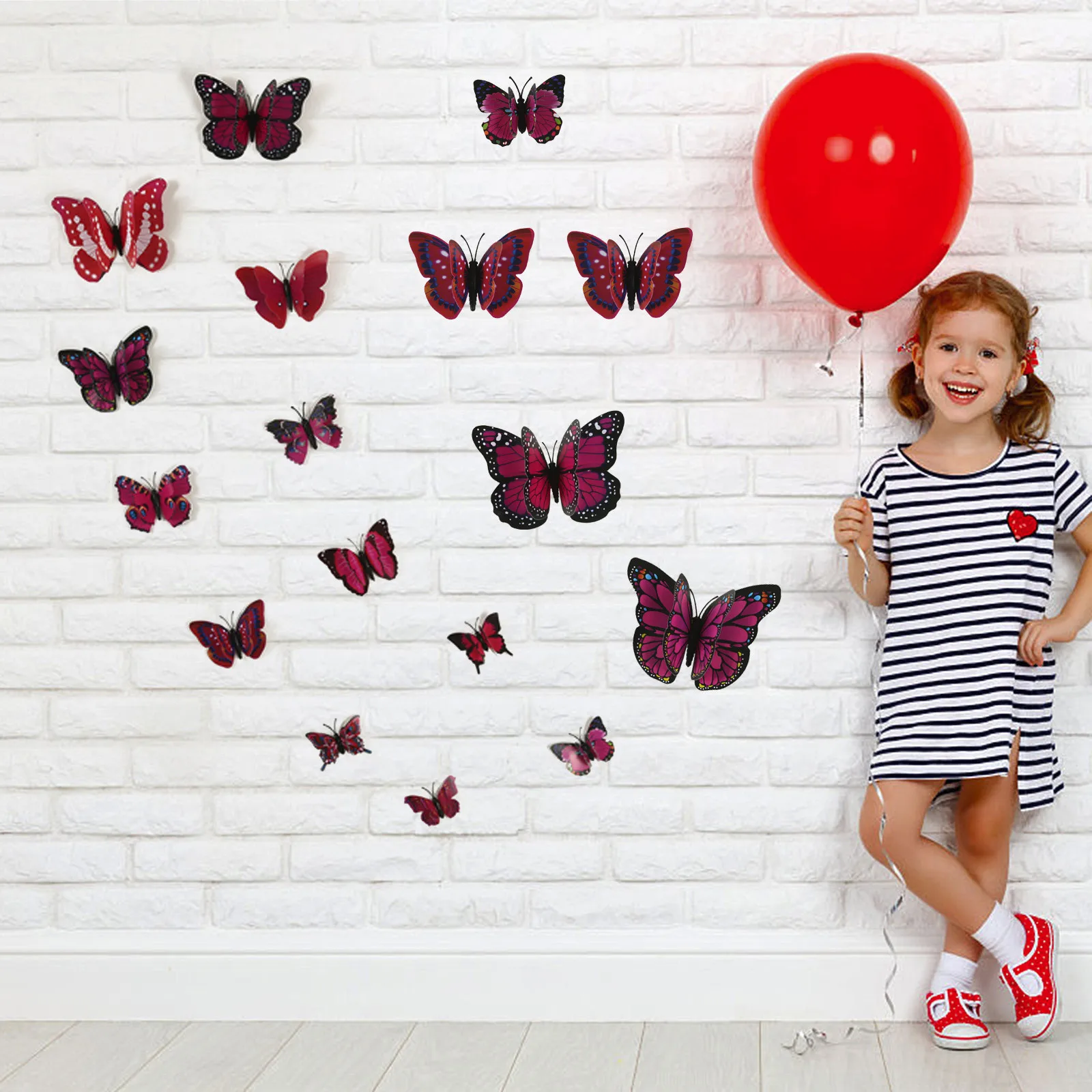 12 шт. DIY художественный дизайн наклейки на стену домашний декор красные