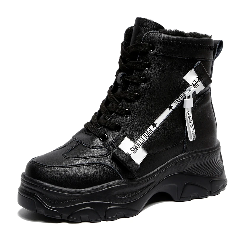 

2021 Autumn Winter Increase Ankle Shoes Women Plus Velvet Snow Boots Warm Round Head Casual Women Boots Martin Boots