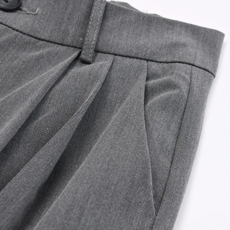 

[EAM] High Elastic Waist Big Size Pleated Harem Trousers New Loose Fit Pants Women Fashion Tide Spring Autumn 2021 1DD6322