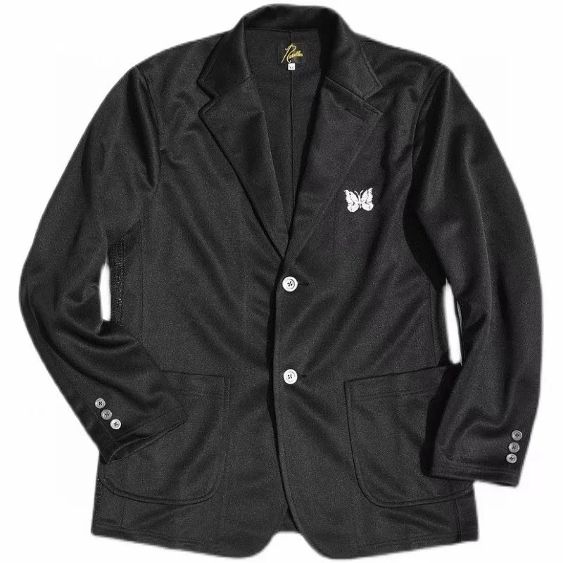 

Black Needles Jackets Men Women White Stripe Butterfly Embroidery Logo AWGE NEEDLES Track Jacket High Street Outerwear Coats