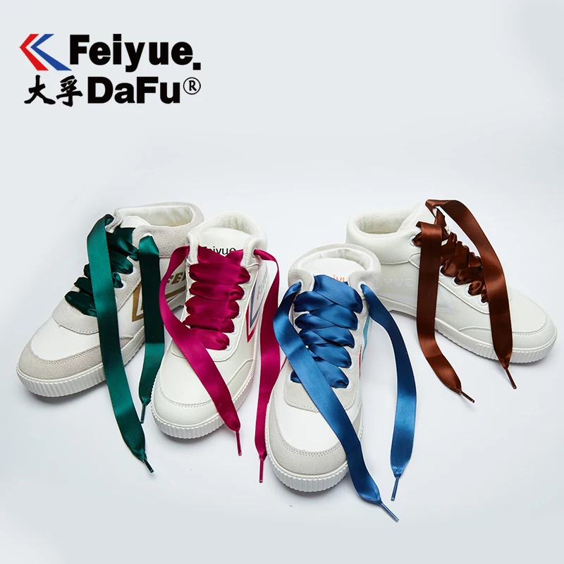 1 пара Feiyue снежные марлевые атласные шнурки эластичные шнурки для обуви для детей и взрослых кроссовки шнурки 4 цвета гладкие прочные шнурки