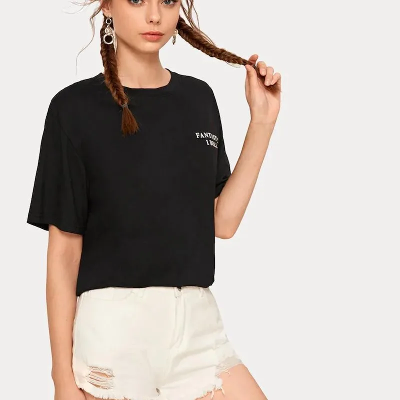 

Women's 2020 new ins super fire short sleeve dinosaur printed t-shirt