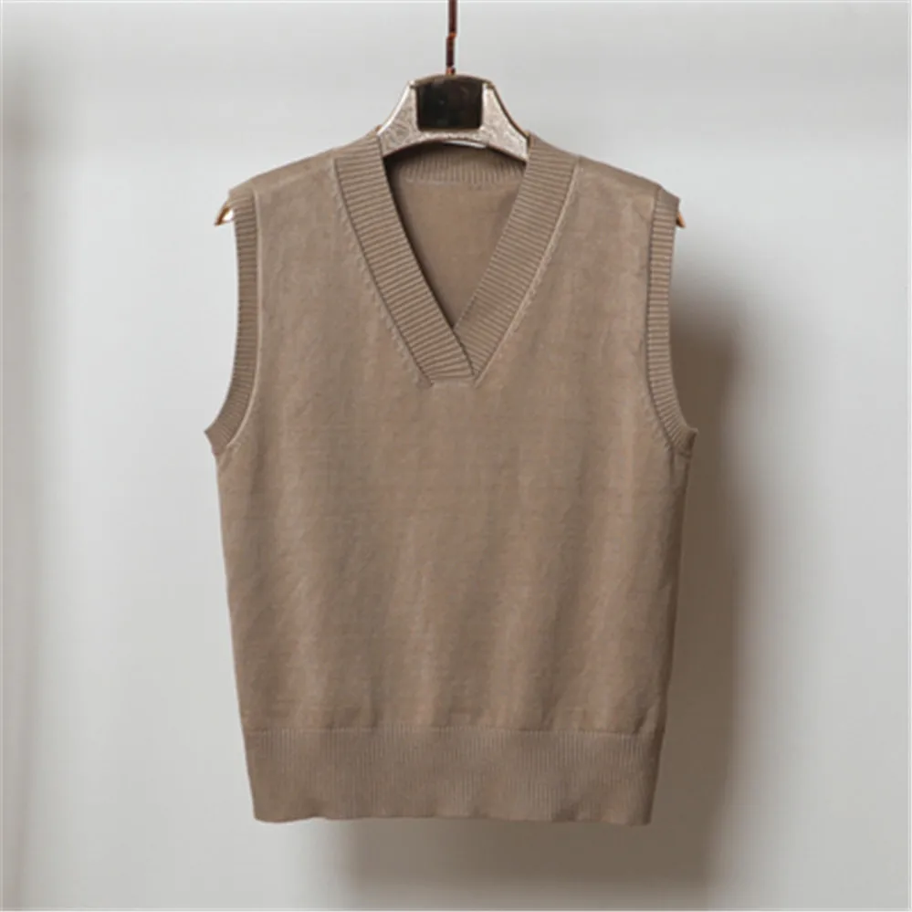 

Vests for women oversized spring Autumn Sweater vest Women sleeveless loose V-neck sleeveless Sweater female Jumpers pullover