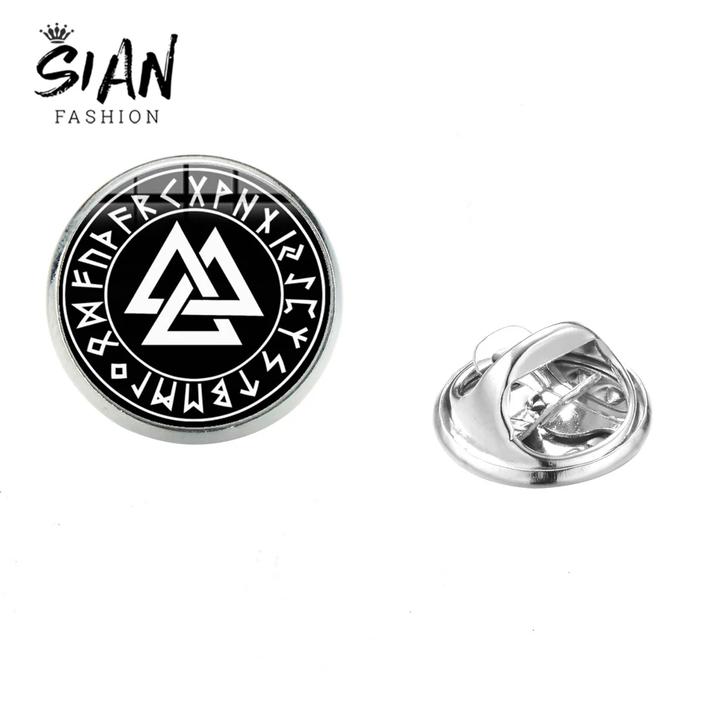 Азиатских Valknut норвежский викинг брошь Одина символ Норвежский воин Стекло