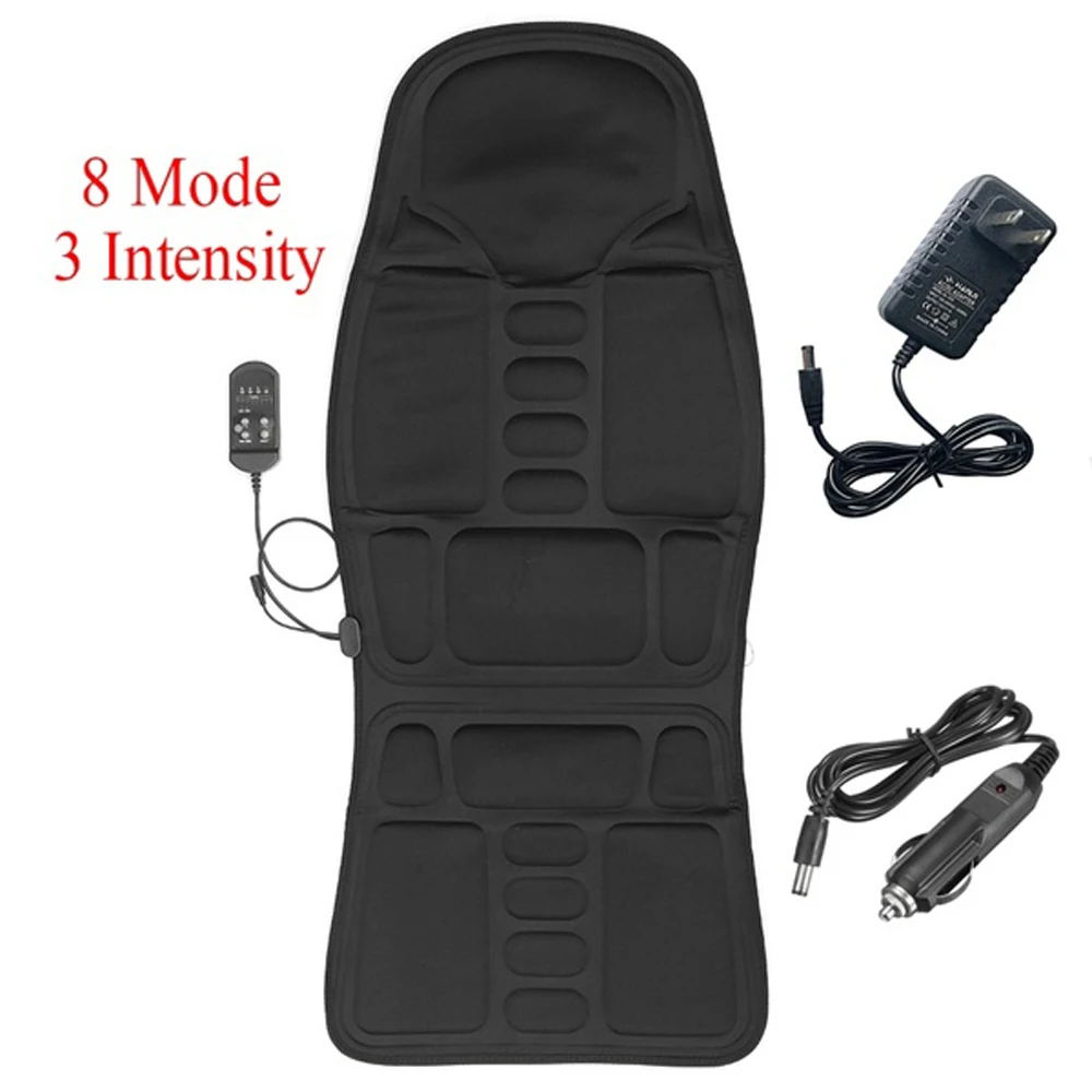 car electric massage chair pad heating vibrating back massager chair cushion home office lumbar pain relief with remote controls free global shipping