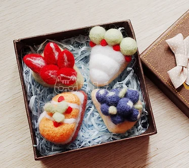 Набор для рукоделия из шерсти и войлока с изображением милого пищевого