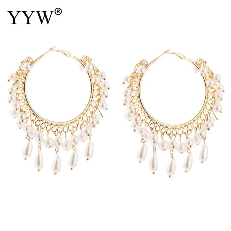 

Long Pearl Earrings Ins Fashion Hollow Long Earrings Round Vintage Pearl Earrings For Female Daily Wear Or Match Clothes