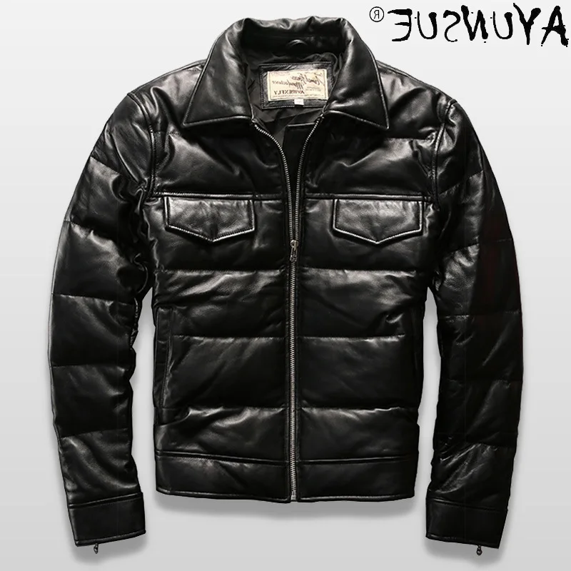 

sheepskin genuine leather jacket men clothing 2021 new winter duck down jackets mens thick clothes hommes veste LXR202
