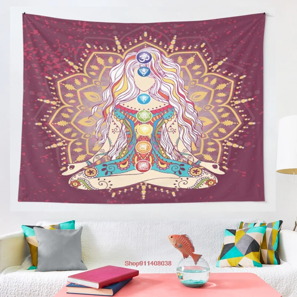Сбалансированная чакра 1 гобелен украшение для стен ведра Богемный Хиппи дома