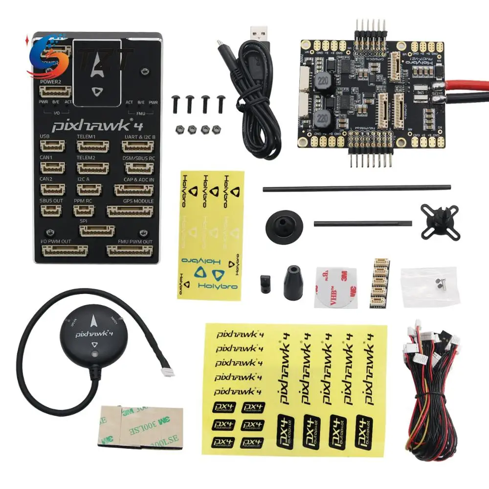 Набор контроллеров полета TZT Pixhawk PX4 алюминиевый чехол 32 битная деталь ARM RC с M8N GPS и