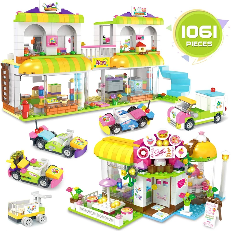 1061 шт Город Друзья дерево дом строительные блоки Совместимые девушки укладки