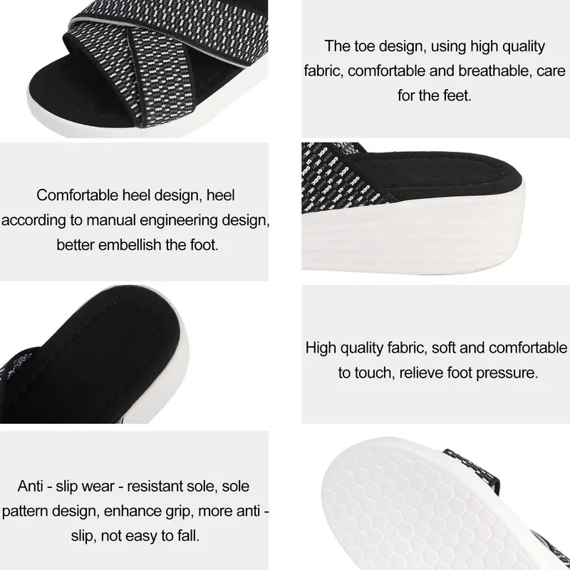 

Slippers Women Shoes Casual Platform Sandals Women Slides Solid Comfort Flats Plus Size Cross Summer 2021 Beach Ladies Slippers