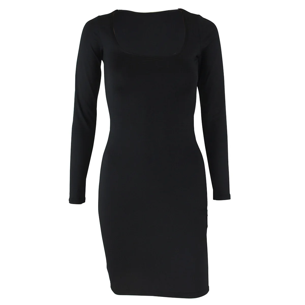 Women Autumn Dresses Long Sleeve Night Club Party Elastic Skinny Solid Slim Sexy Elegant Bodycon Mini Dress Pullovers Spring | Женская