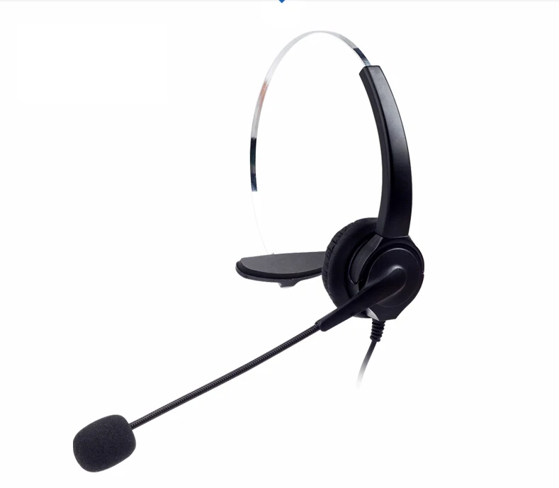 headset 2 5mm jack monaural phone headset call center noise cancelling wired headphones with boom style mic for cordless phones free global shipping