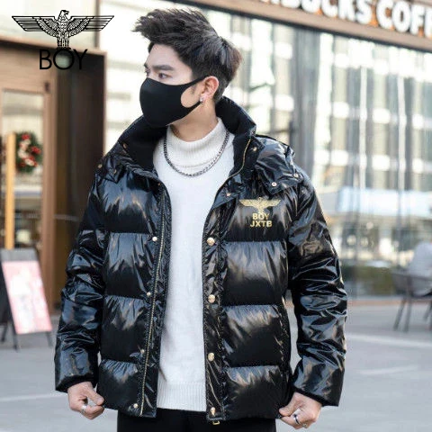 

Boy London Men's Winter Down Jacket New Eagle Glossy Thickening Fashion Loose Bronzing Printing Men and Women Couple Jacket