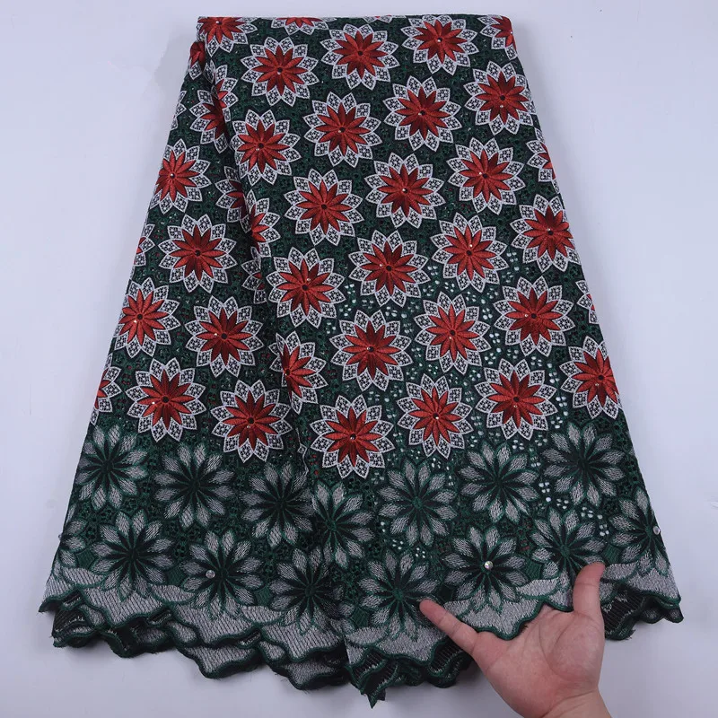 

High Quality Wine African Lace Fabric Swiss Voile Lace Embroidery Cotton Lace Nigerian Fabric Lace For Wedding Party Dress Y1900