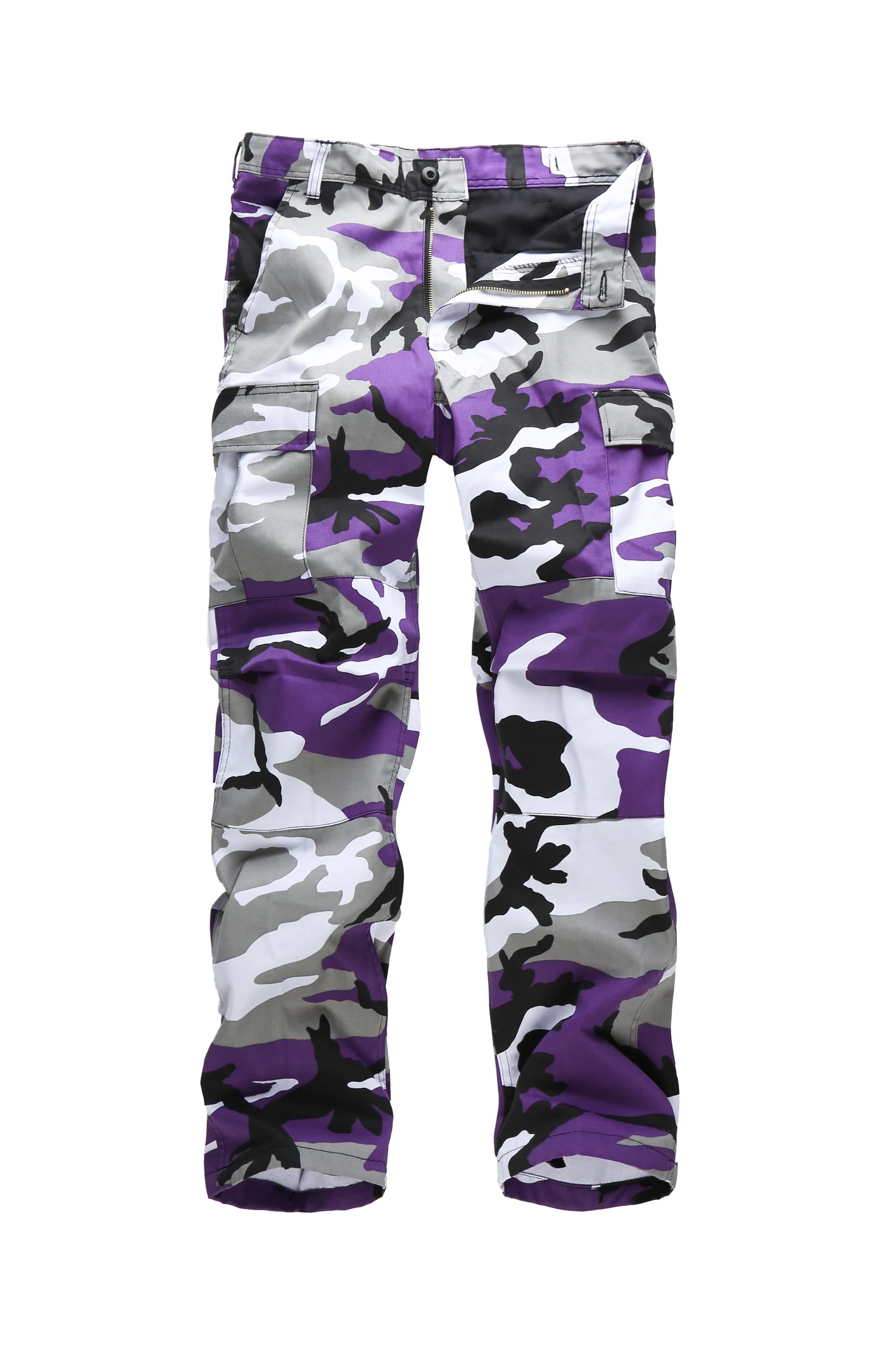 Ultra Violet Camo Мужские военные армейские штаны BDU, уличные модные повседневные рабочие охотничьи брюки-карго на молнии - Цвет: Ultra Violet Camo