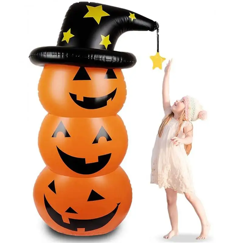 

Inflatable Pumpkin Tumbler Halloween Stacked And Witch Hat Blow Up Decor For Indoor Outdoor Yard Party Decor Holiday Supplies