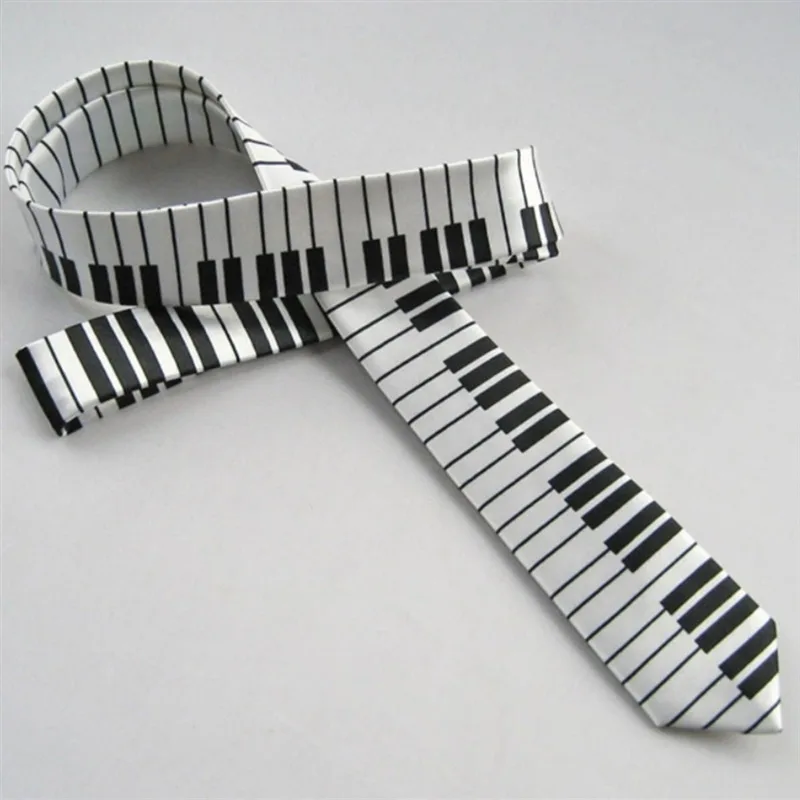 

Creative Design Unique Musical Tie Gift For Man With Piano Keyboard Wide Classical Music Thin Tie For Men Ties