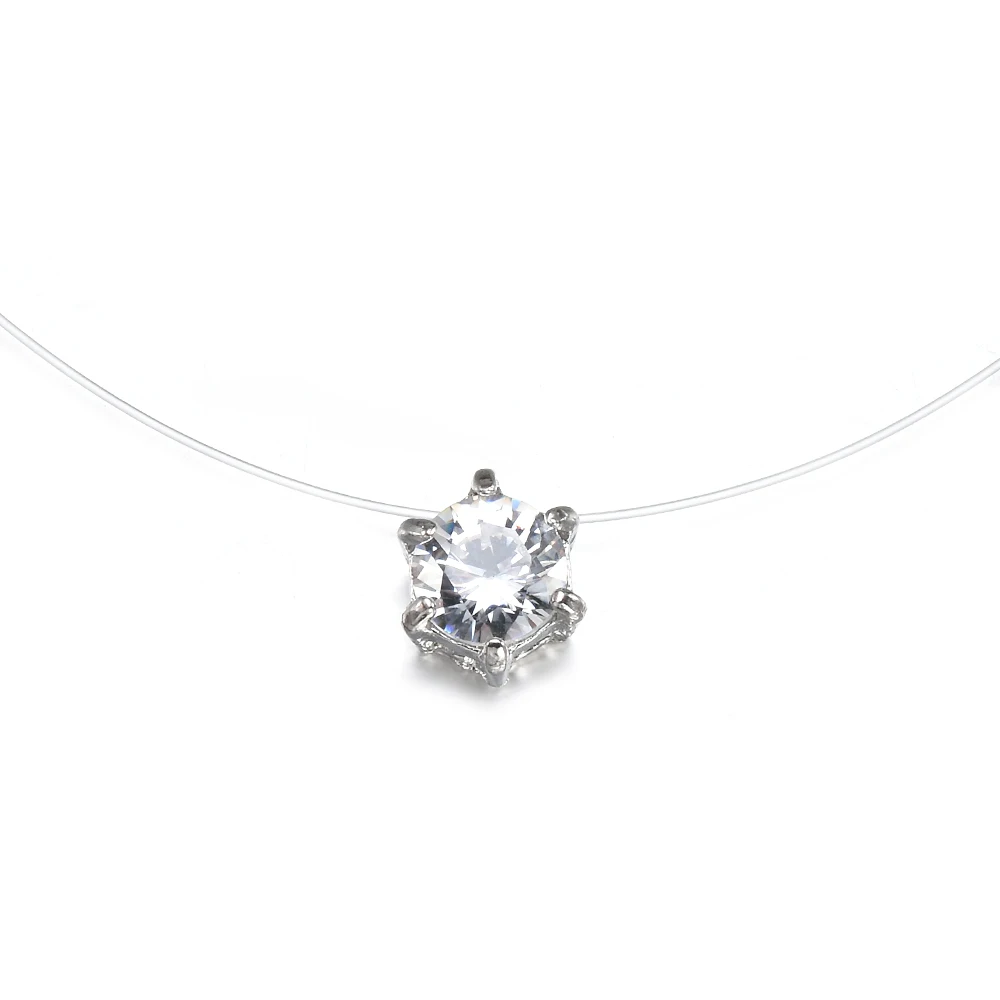 

Fashion Hot Crystal Necklace Invisible Line Zircon Clavicle Chain Women's Accessories for Women Jewelry Collar De Mujer