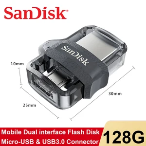 Новый продукт Sandisk OTG USB флеш-накопитель Usb 3,0 мини-флешка 128 ГБ Micro Usb флешка 16 ГБ 32 ГБ 64 ГБ флэш-накопитель для android устройств