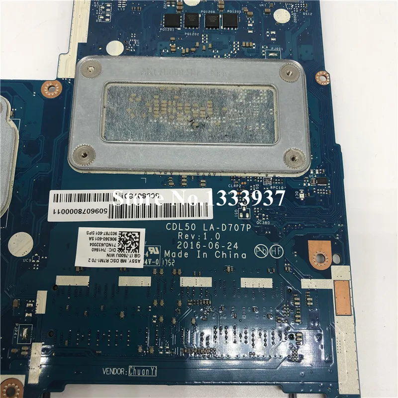 Günstig CDL50 LA-D707P Für HP 15-AY 15-AY180TX Laptop Motherboard I7-7500U 903787-601 903787-501 903787-001 906360-601 906360-5001
