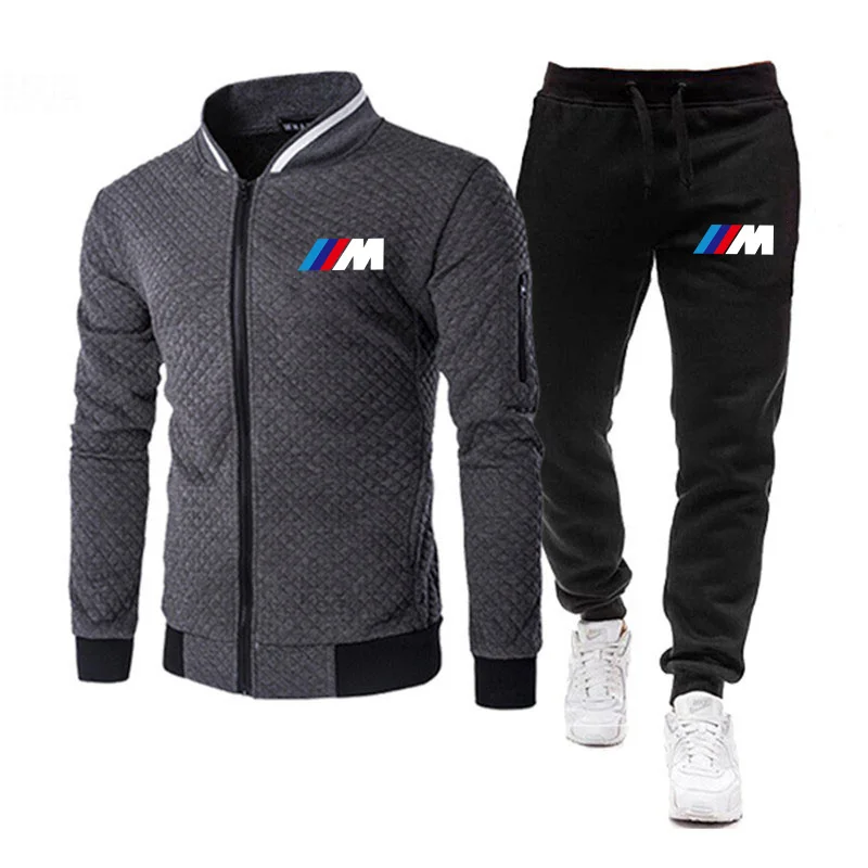 

Men's sportswear 2 pieces men's fall/winter jacket casual zipper jacket sportswear + pants sweatshirt sports suit men's suit