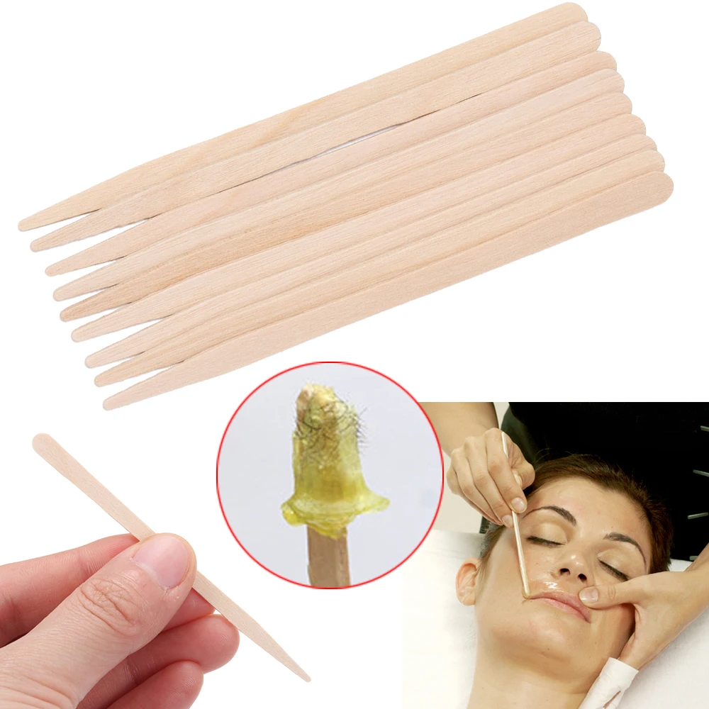 

New Hot 100pcs/pack Disposable Wooden Waxing Stick Wax Bean Wiping Wax Tool Disposable Hair Removal Beauty Bar Body Beauty Tool