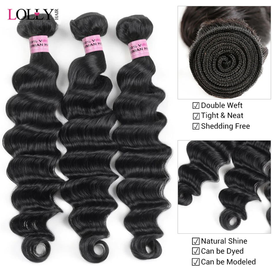 Свободные Пряди глубоких волн с фронтальной перуанской прядью человеческие