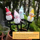 Уличный светодиодный светильник на солнечной батарее в виде снеговика, Ландшафтная лампа, украшения для земли, мультяшная семейная Рождественская садовая лампа для газона La Z4U5