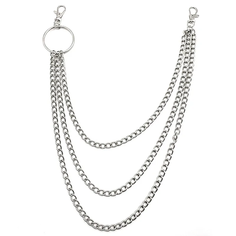 Модный панк хип хоп трендовый пояс цепочка на талию мужские брюки джинсы Панк