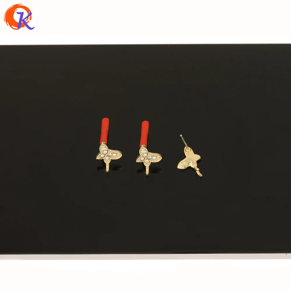 

Cordial Design 100Pcs 9*10MM Jewelry Accessories/Rhinestone Earrings Stud/Butterfly Shape/Hand Made/DIY Making/Earring Findings