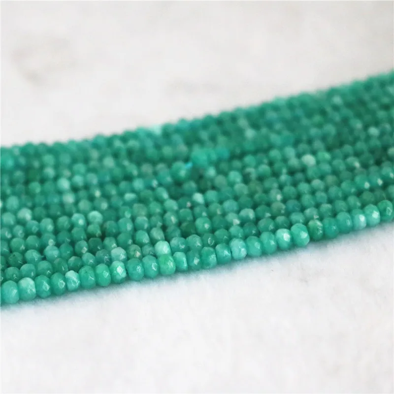 

Wholesale natural stone Amazonite jades chalcedony 2x4mm faceted rondelle abacus loose beads jewelry findings 15inch B578