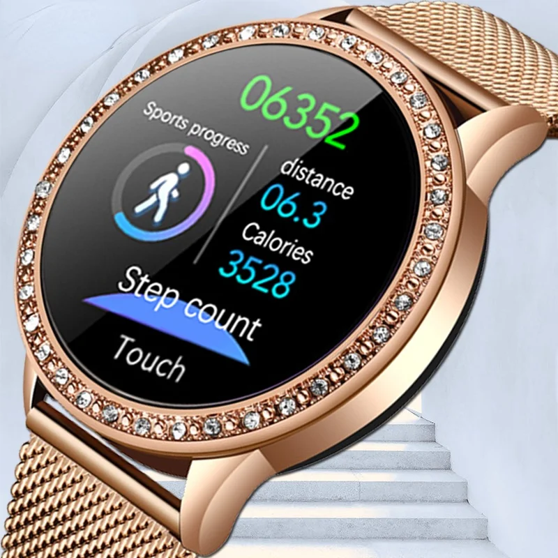 

Новинка 2021, умные часы с цветным экраном для женщин и мужчин, фитнес-трекер с полным сенсорным экраном, Смарт-часы с тонометром, женские Смар...