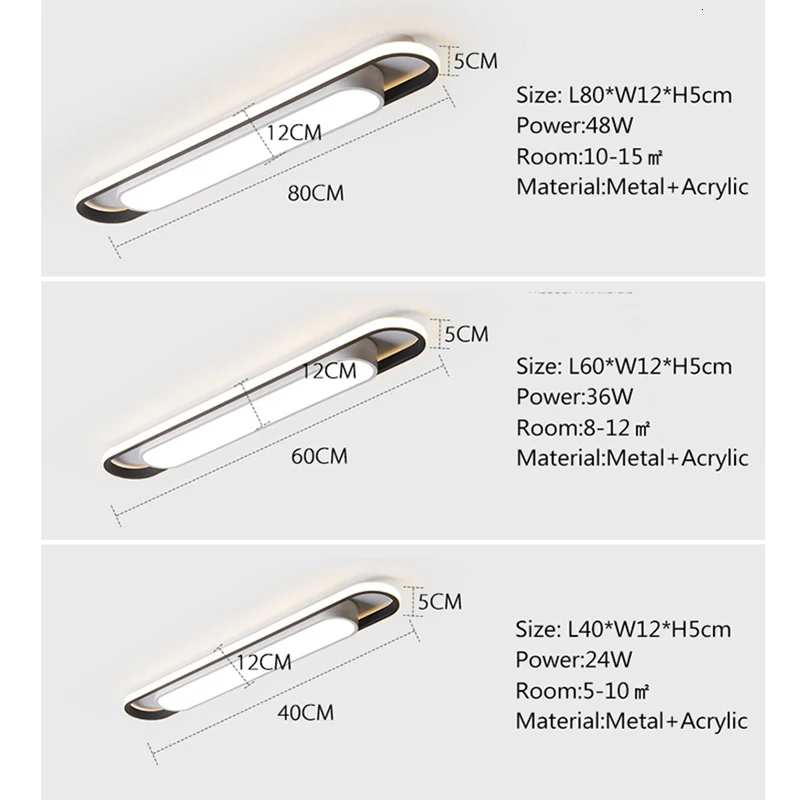 

Modern Led Ceiling Lights For Bedroom Study Room Balcony corridor led ceiling light white+black surface mounted Ceiling Lamp