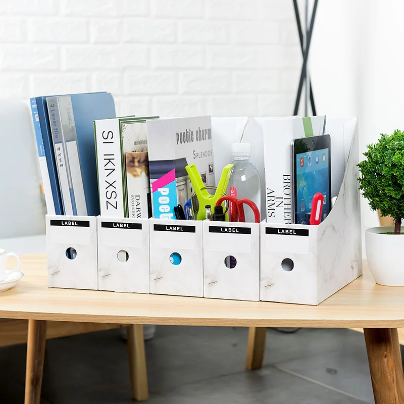 3-Layer Paper Storage Box and Finishing 1/3/5PCS Marble Pattern Multifunction Display Stand Rack Student Desk Book | Дом и сад