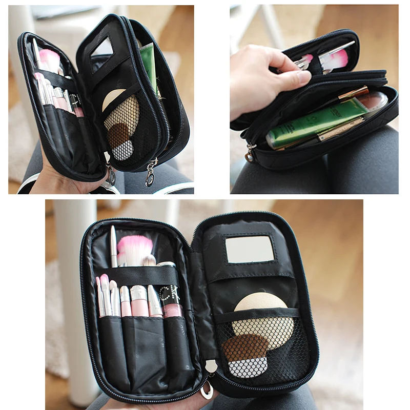 Женский зеркальный косметический пакет дорожный органайзер косметичка мини