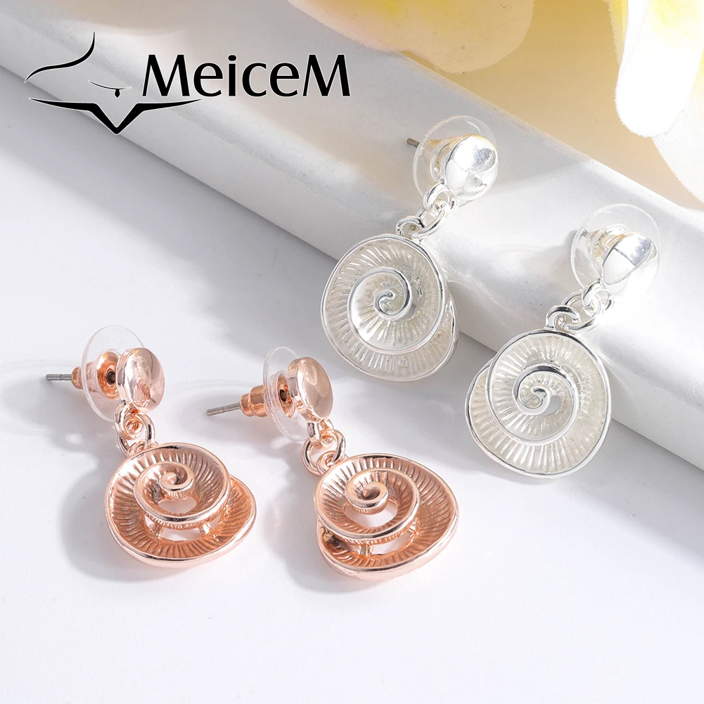 

MeiceM Women's Vintage Geometric Earrings Fashion Jewelry Steel Earring Small Alloy Geometry Enamel Drop Earring for Women 2021