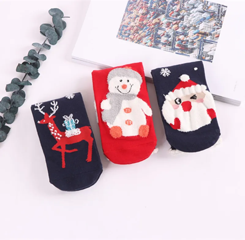 3 пары хлопковых рождественских носков для женщин и мужчин Новинка 2019 года сезон