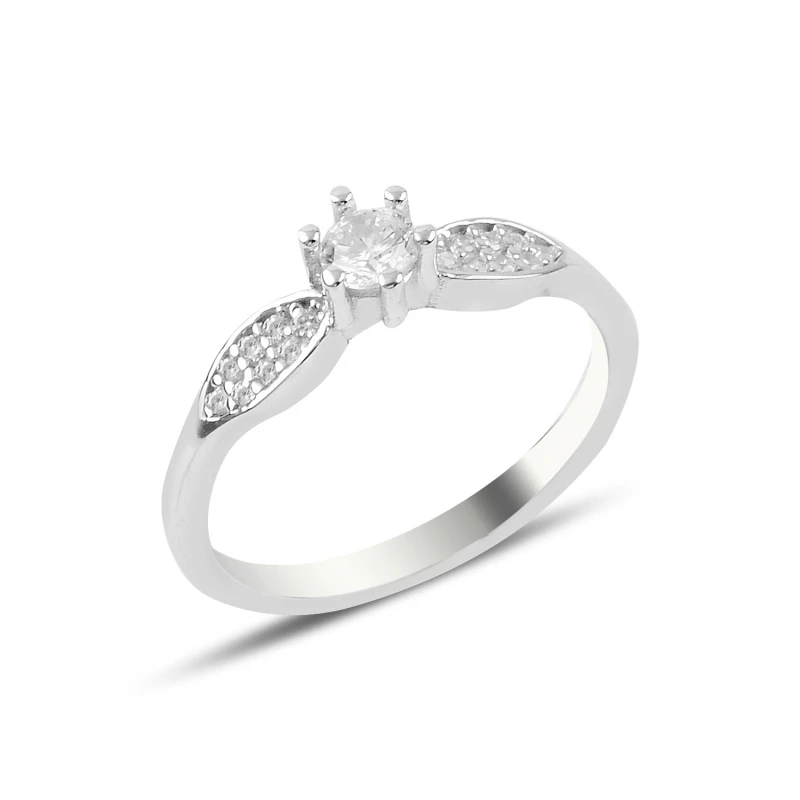 

Серебряное обручальное кольцо Silverlina с цирконом