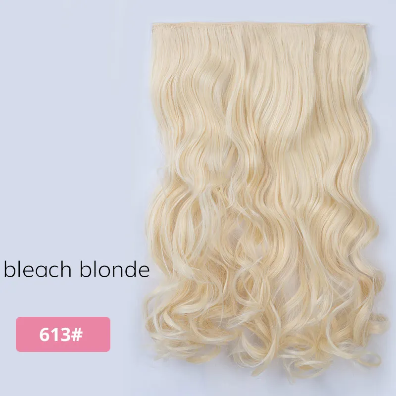 613 AISI BEAUTY 5 Clips Synthetic Hair Long Wavy Blonde Clip In One Piece Hair Extensions Brown Black Hair Pieces for Women - Цвет: 613
