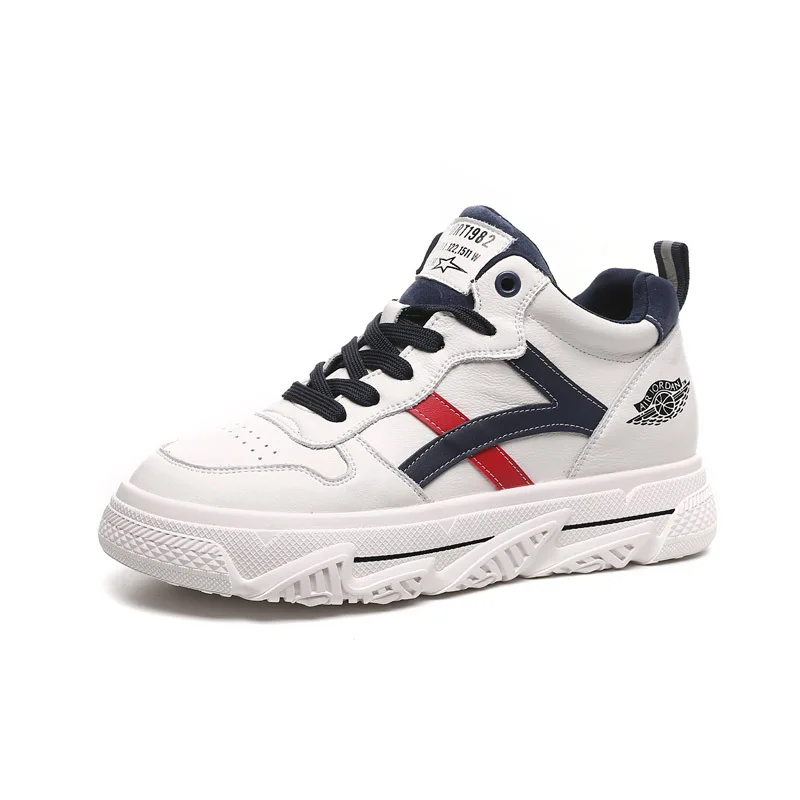 

Small white shoes women's thick sole fall 2021 new versatile mid top leisure sports shoes women Street Photo student board shoes