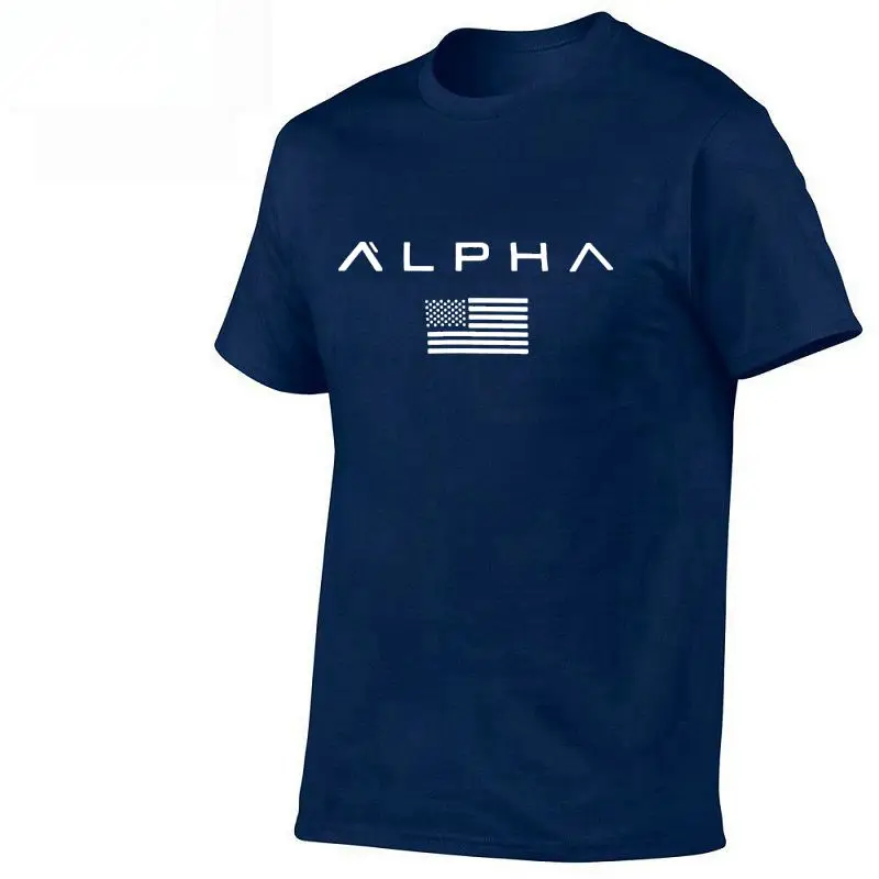 2019 Brand Clothing Gyms t-shirt ALPHA Fitness T-shirt Short sleeve Men Fashion Crossfit Top Tees Multiple Colors Choose |