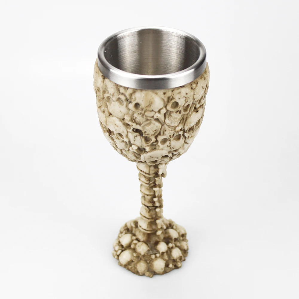 3d-готический винный бокал в стиле викингов металлический и полимерный для вина с