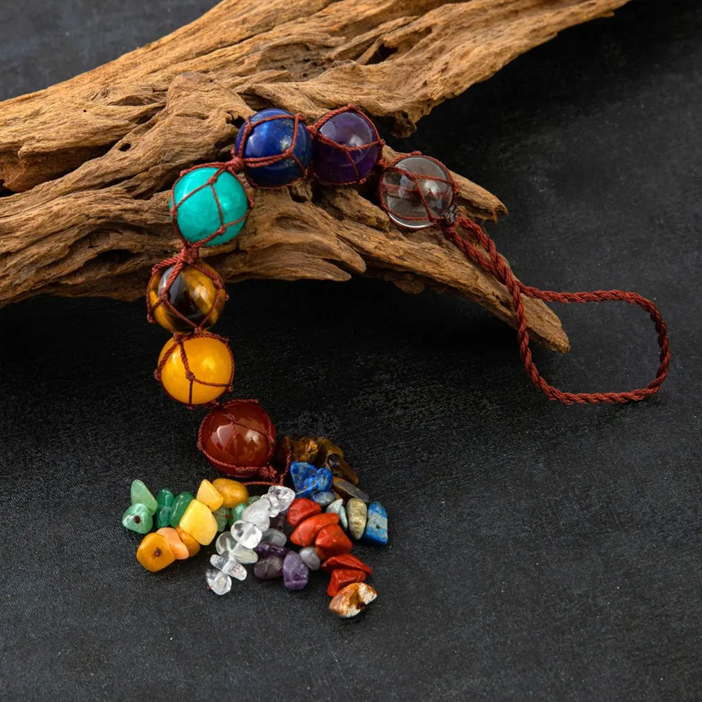 

7 Chakra Crystals Hanging Ornament Car Ornament Meditation Hanging Ornament Window Ornament For Home Decor Party Decoration