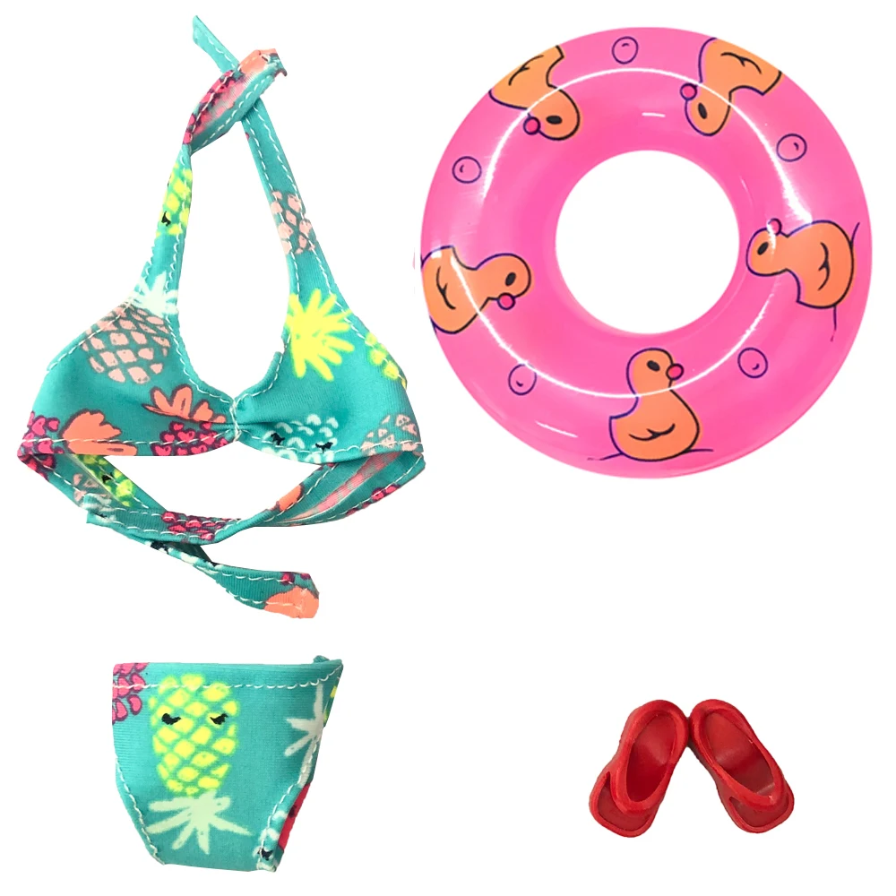 3 шт./лот = 1 купальник-бикини с фруктовым узором + кольцо спасательного ремня для