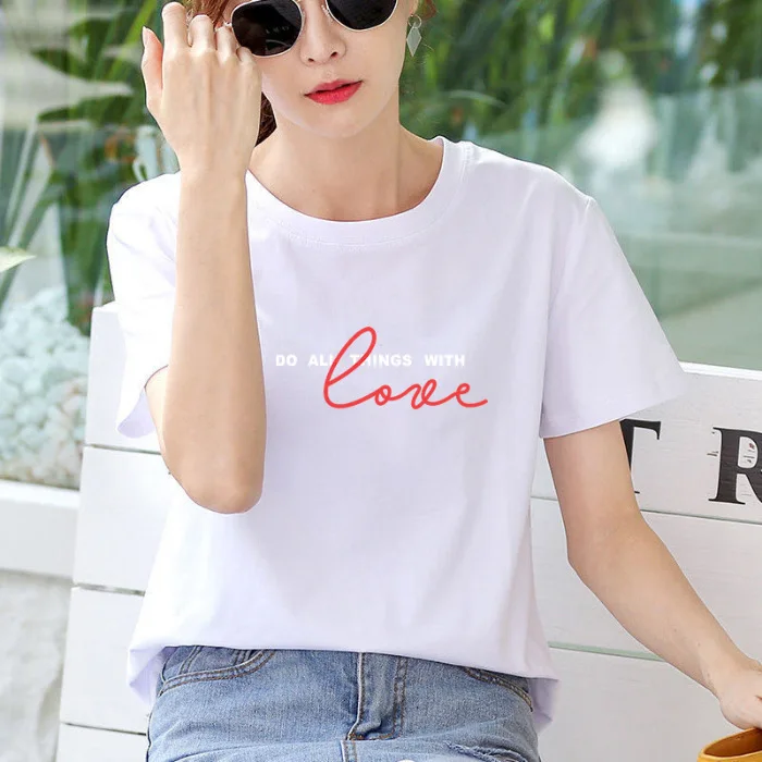 Женская футболка с коротким рукавом ZQLZ Повседневная тонкая хлопковая Футболка